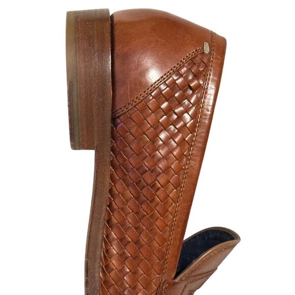 Cole Haan leather woven penny loafers British tan dynamic energy foam comfort main image 6